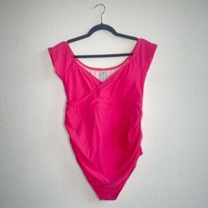One Piece Maternity Swimsuit Pink